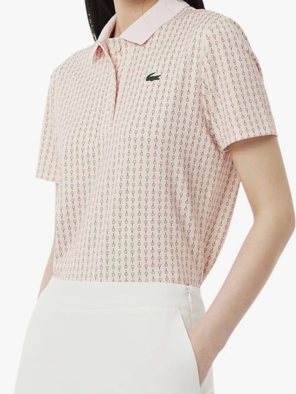 Lacoste Pink Patterned Women's Polo Shirt